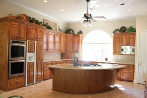 Beautiful kitchen restained in Special Walnut.